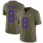 Nike Vikings 8 Kirk Cousins Olive Salute To Service Limited Jersey Dzhi,baseball caps,new era cap wholesale,wholesale hats